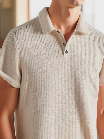 Premium Texturiertes Polo-Shirt