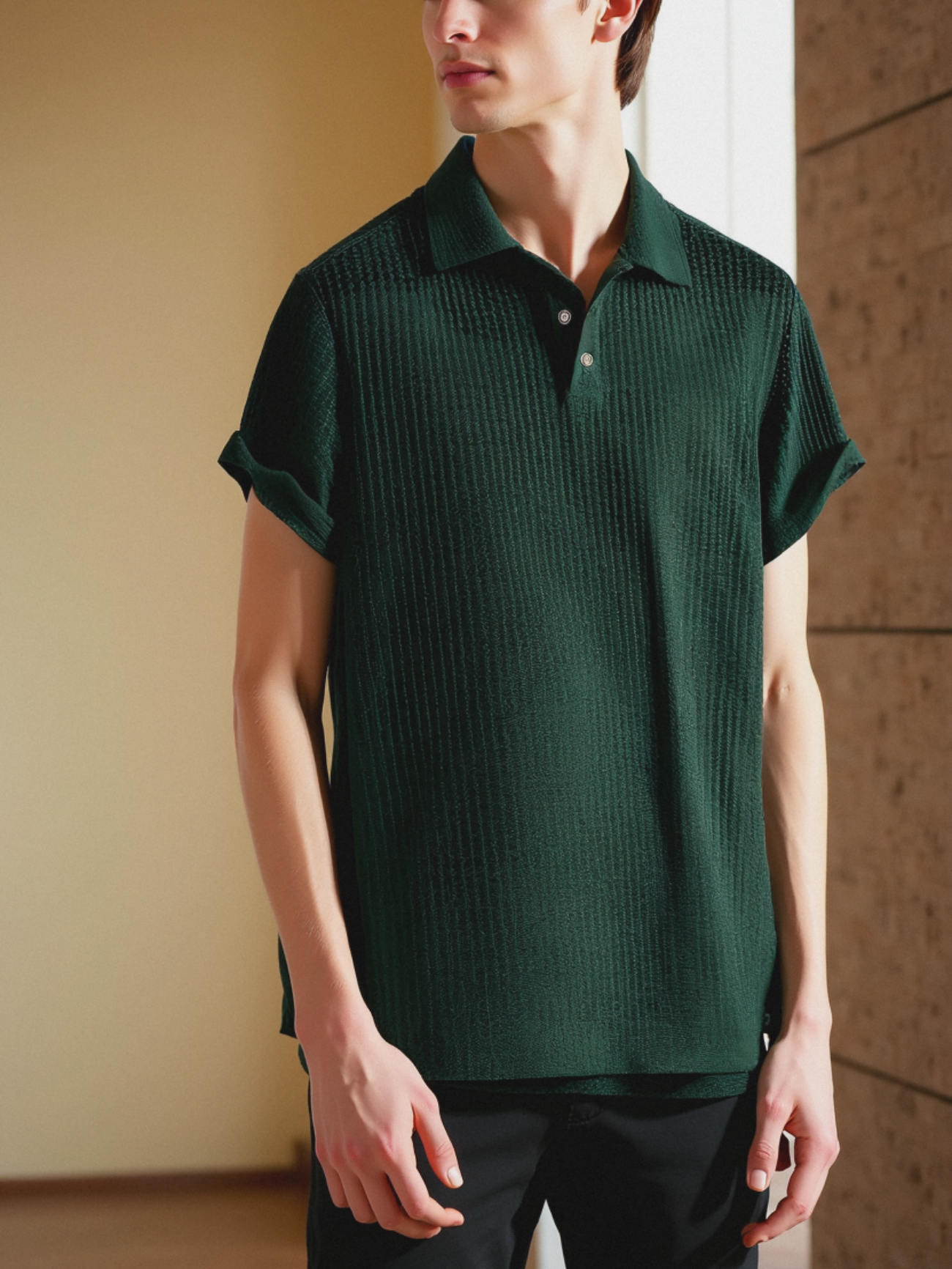 Premium Texturiertes Polo-Shirt