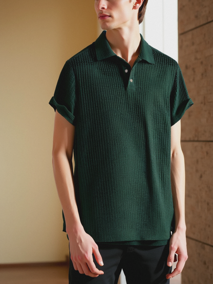 Premium Texturiertes Polo-Shirt