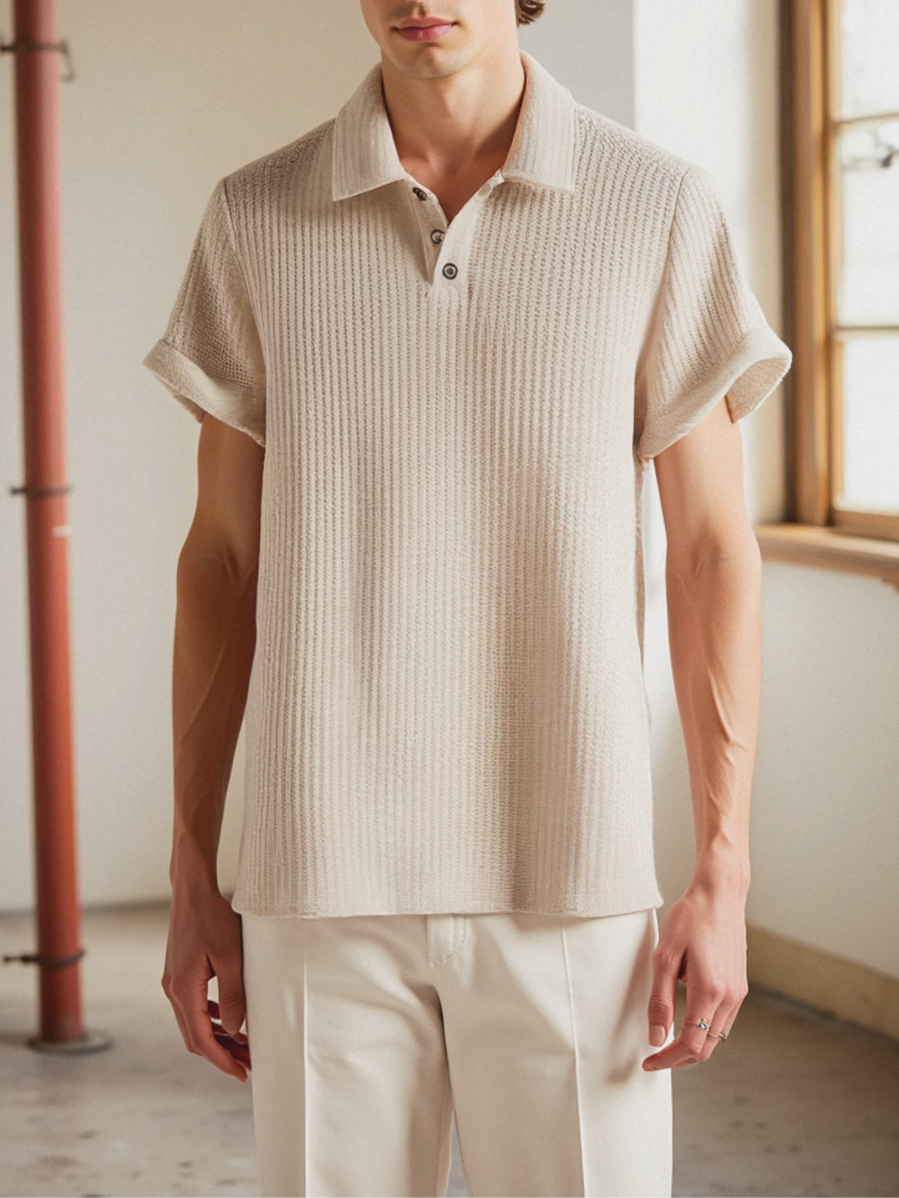 Premium Texturiertes Polo-Shirt