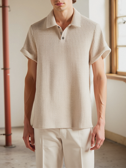 Premium Texturiertes Polo-Shirt